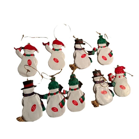Snowmen Christmas Tree Ornaments Lot of 9 - Picture 4 of 5